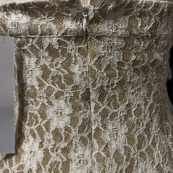 NWT D. ARK Cream Lace Halter Mini Dress Size L - Picture 7 of 12